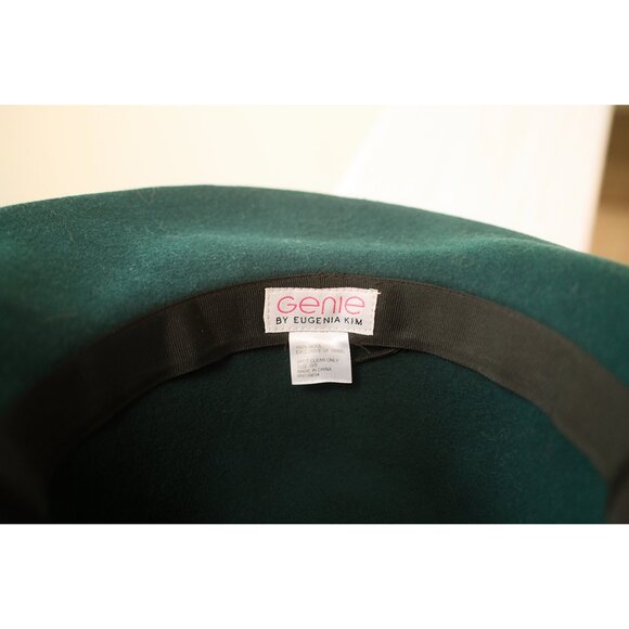 NWOT EUGENIA KIM 100% wool hat Dark Green w/black & gray ribbon trim main image 4